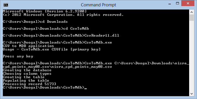 CSV to MDB application